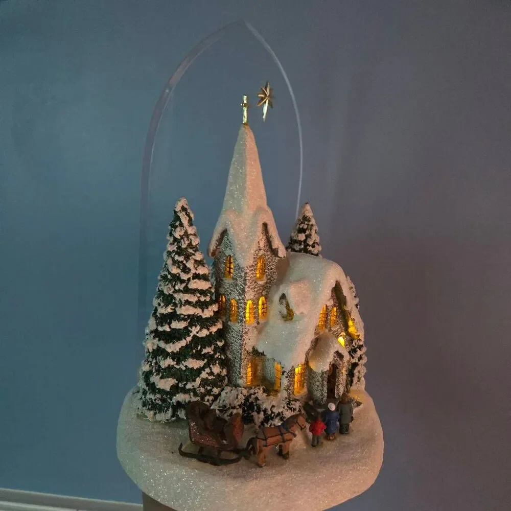 Thomas Kinkade Winter At Mountain Chapel 2008 Christmas Village church